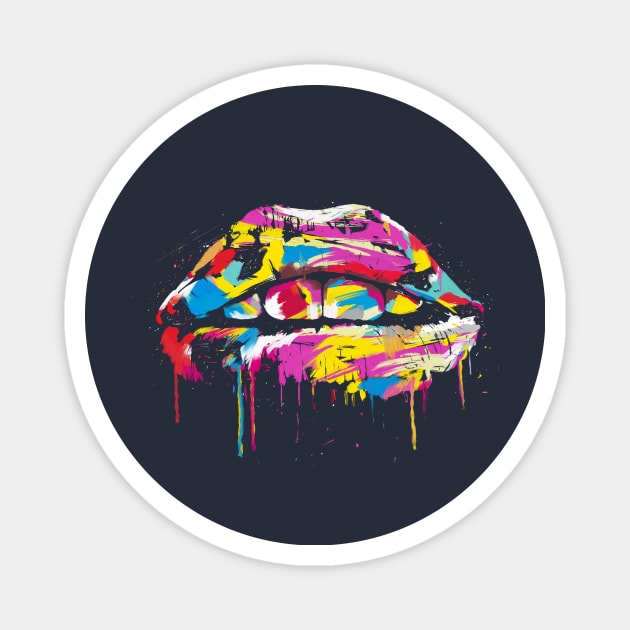 Colorful lips Magnet by soltib